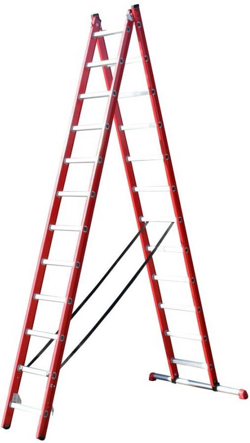 Mtools 4tecx Reformladder 2-delig aluminium 2 x 12 met stalen balk |