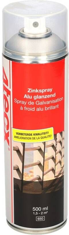 4tecx Zinkspray aluminium glanzend 500ml