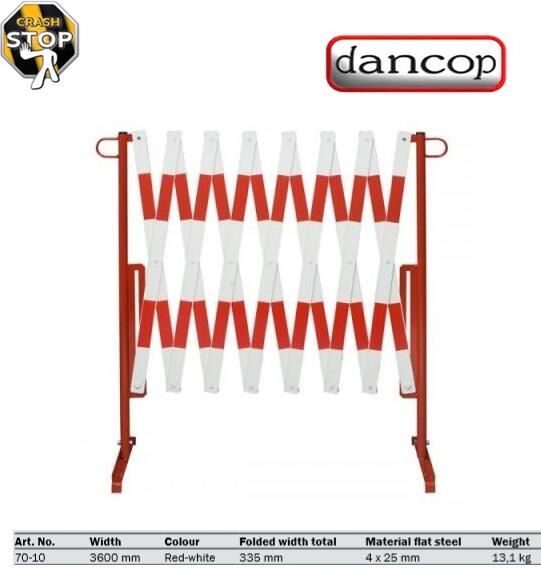 Algemeen Scherengitter L3600xH1000mm m.Standfuß rot weiß