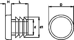 Algemeen Insteekdop zwart rond 25mm