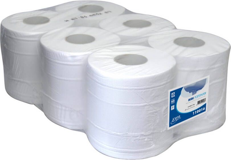 Algemeen Midirol poetspapier cellulose 2-laags wit br 20cm (160mtr)