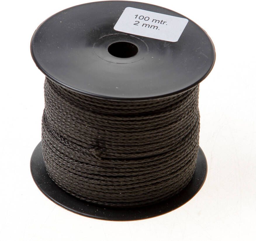 Algemeen Nylonkoord zwart gevlochten 2.0mm (100m)