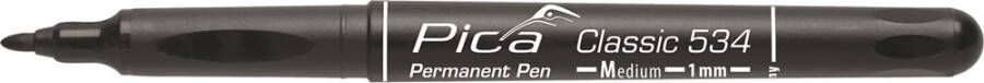 Pica 534 46 Permanent Pen | 1 0mm | Rond | Zwart | 10 stuks PI53446