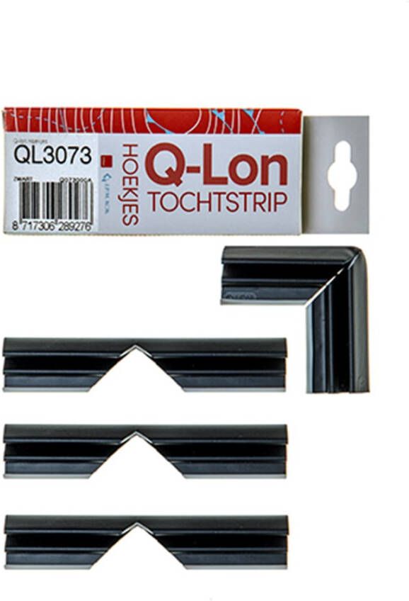 Algemeen Q-Lon tochtstrip QL3073 zwart 4 hoeken (4x10cm)