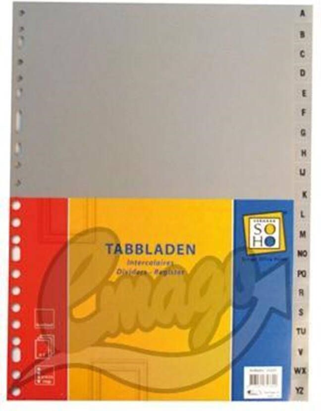 Algemeen Quantore tabbladen A4 23-gaats met alfabet grijs PP (20-dlg)