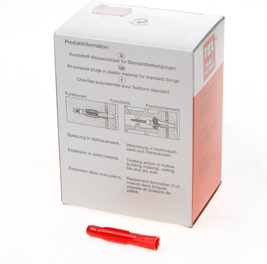 Fischer Tox hollewandplug rood t 8 51