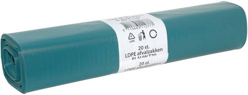Algemeen Vuilniszak 70x110cm standaard kwaliteit blauw (20st)