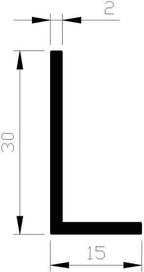 Aluart Hoekprofiel alu brute 30x15x2mm (3mtr)