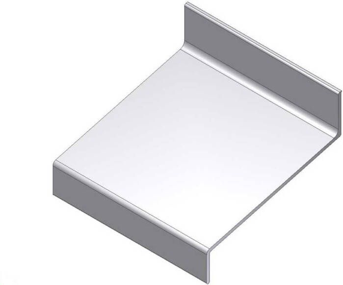 Aluart Waterslagprofiel alumunium brute onbehandeld- v.z.v. slobgaten 70mm