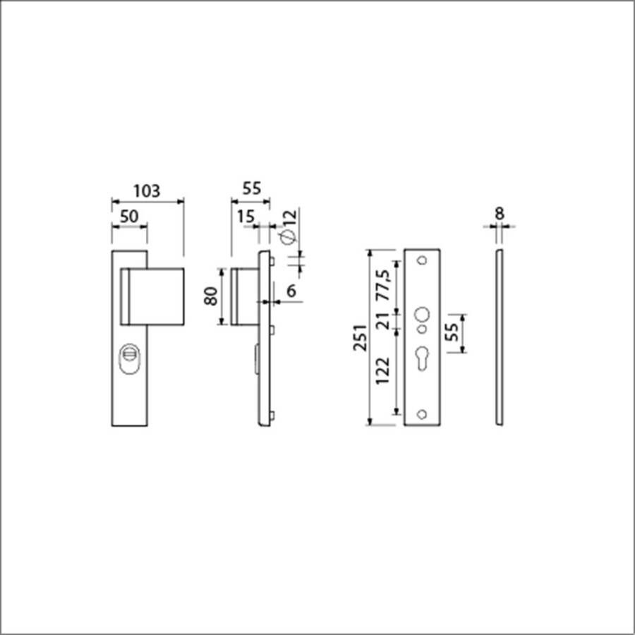 Ami vhb 251 50 15 kt55 dd90 80 rs zonder deurkruk pc55 F1