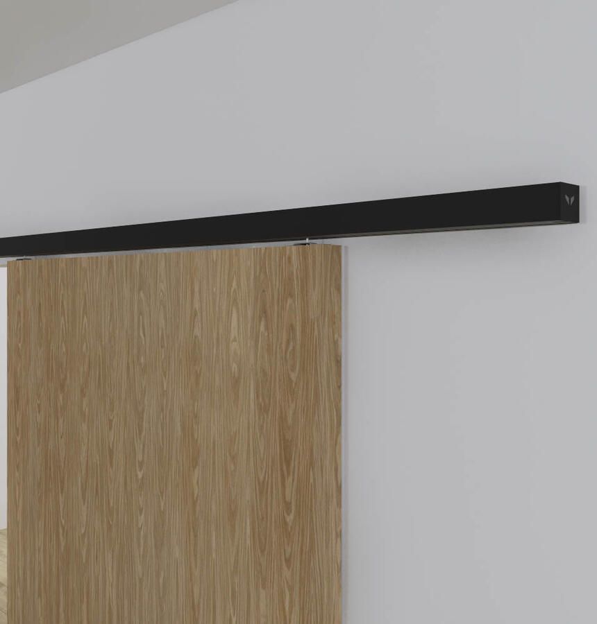 Argenta Xperta set 4m rail Zwart wand z. vloerpl. Dubbele deur Deurdikte 50-55mm Dubbele softclose opbouw - Foto 6