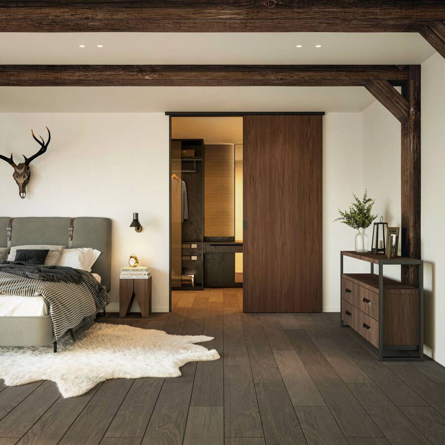 Argenta Xperta set 4m rail Zwart wand z. vloerpl. Dubbele deur Deurdikte 50-55mm Dubbele softclose opbouw - Foto 5