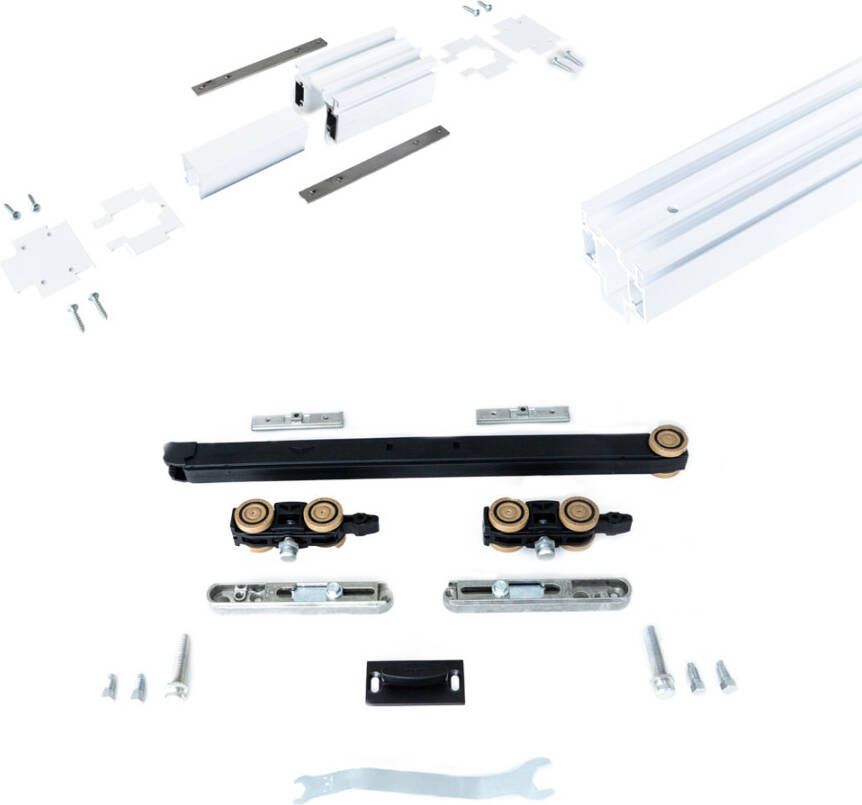 Argenta Xperta set 4m rail Zwart Plafond inbouw Dubbele deur Dubbele softclose inbouw manual fix - Foto 2