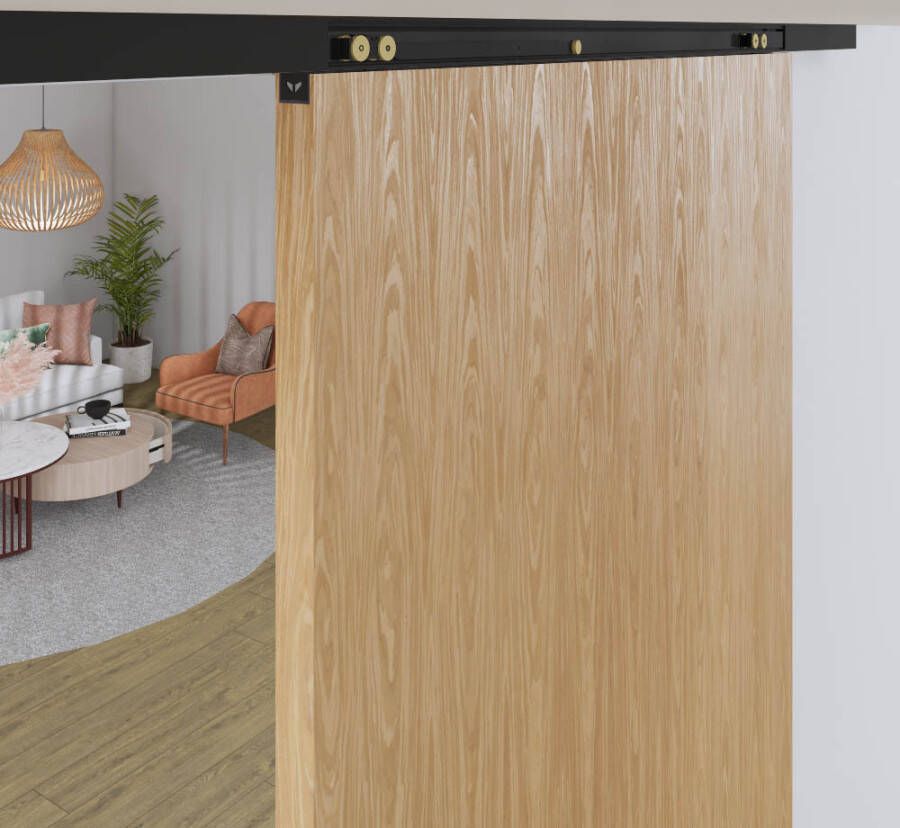 Argenta Xperta set 6m rail Zwart Plafond opbouw Dubbele deur Deurdikte 50-55mm Dubbele softclose inbouw manual fix Set Eindkappen - Foto 9