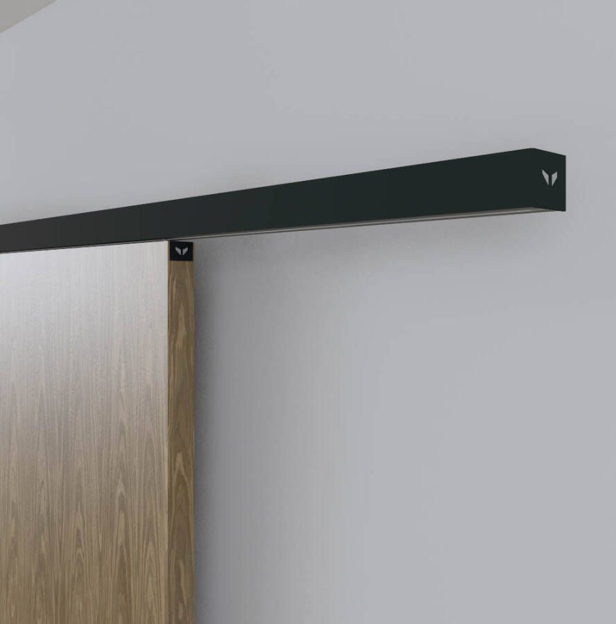 Argenta Xperta set 6m rail Zwart Plafond opbouw Dubbele deur Deurdikte 50-55mm Dubbele softclose inbouw manual fix Set Eindkappen - Foto 5