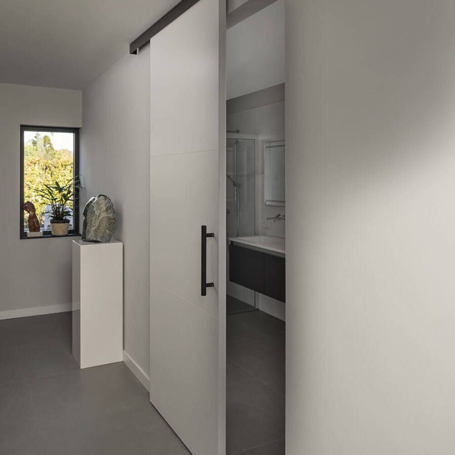 Argenta Xperta set 6m rail Zwart Plafond opbouw Dubbele deur Deurdikte 50-55mm Dubbele softclose inbouw manual fix Set Eindkappen