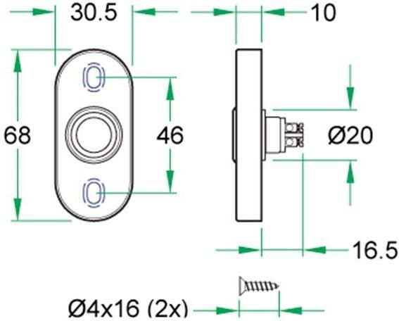 Artitec Wallebroek Beldrukker ovaal zwart