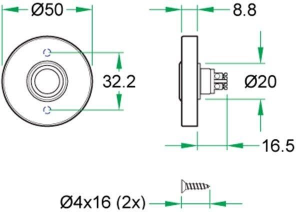 Artitec Wallebroek Beldrukker rond rvs mat - Foto 2