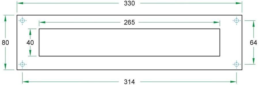 Artitec Wallebroek Briefplaat QUATTRO rechthoek zwart