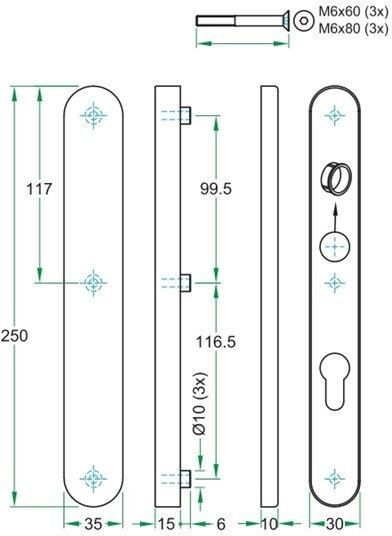 Artitec Wallebroek Bu.afdek Bi.kruk PC92 paar PRIO SKG*** rvs mat LS