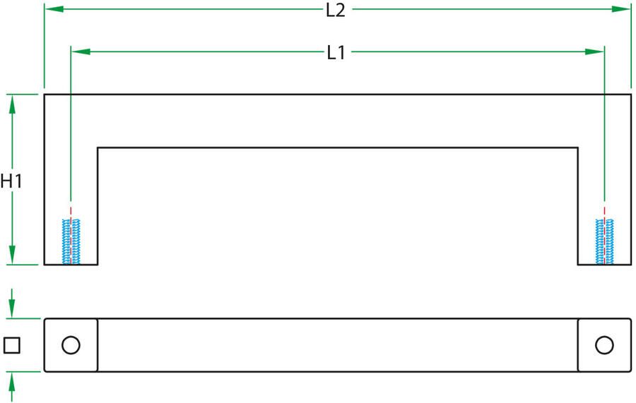 Artitec Wallebroek Deurgreep rvs PH54 20mm 300mm-paar zwart