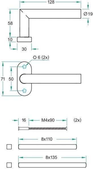 Artitec Wallebroek Gatdeel TIPO zwart ovaal rozet