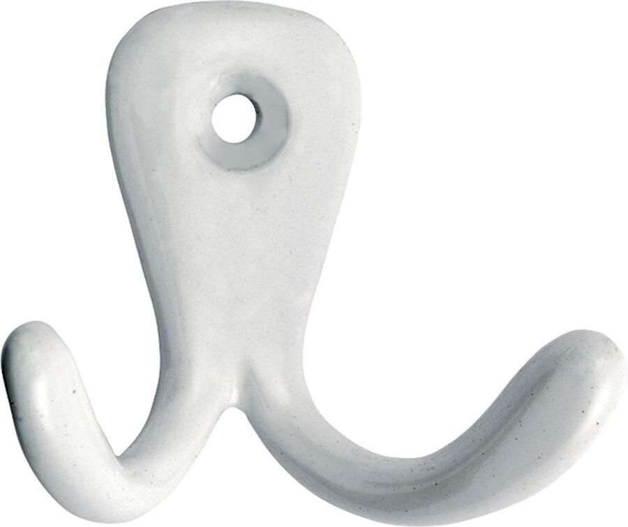 Artitec Wallebroek Kanhaak dubbel 1 schr.gat 40mm witgelakt