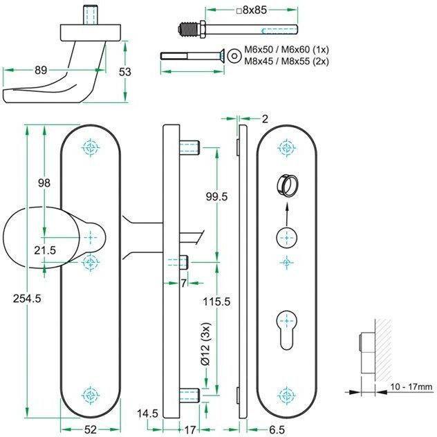 Artitec Wallebroek Knop kruk paar TOP SKG*** rvs mat blind PC92 LS