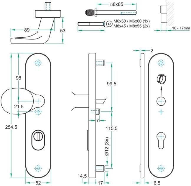 Artitec Wallebroek Knop kruk paar TOP SKG*** rvs mat PC 92 LS - Foto 2