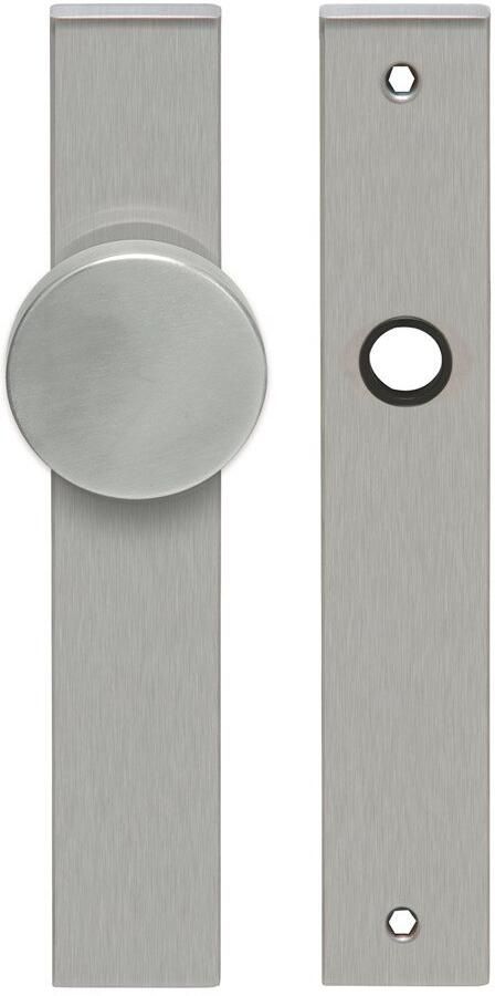 Artitec Wallebroek Knop krukschild rechthoek LS rvs mat blind