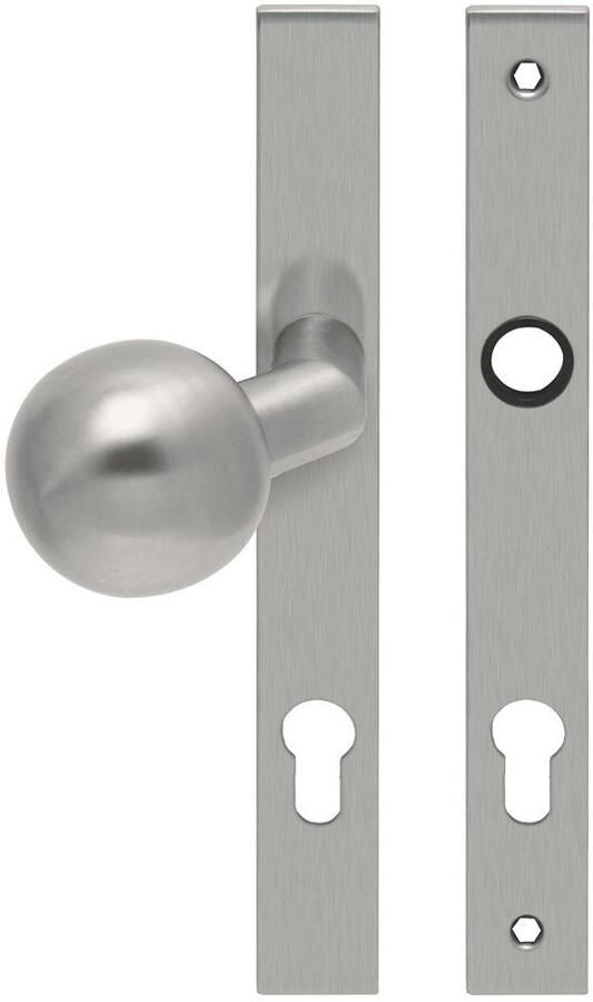 Artitec Wallebroek Knop krukschild smal rechthoek LS rvs mat blind