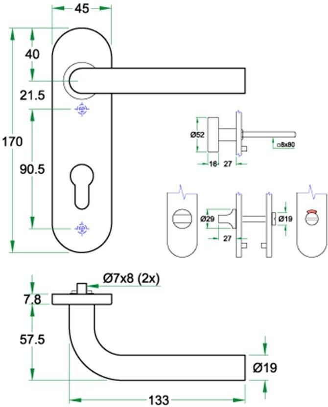 Artitec Wallebroek Knop krukgarn BODA DIN-R PL KL4 rvs mat PC72 KS - Foto 2
