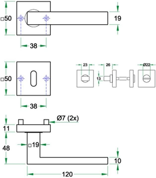 Artitec Wallebroek Krukgarn METRO rvs mat WC 8mm
