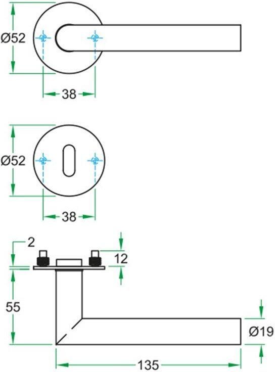 Artitec Wallebroek Krukgarn TIPO FR rvs mat WC 8mm