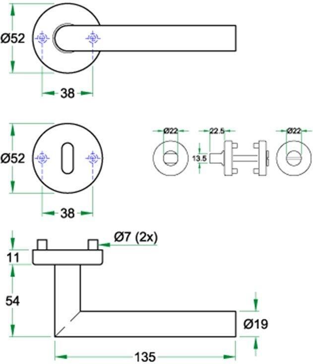 Artitec Wallebroek Krukgarn TIPO rvs mat WC 8mm
