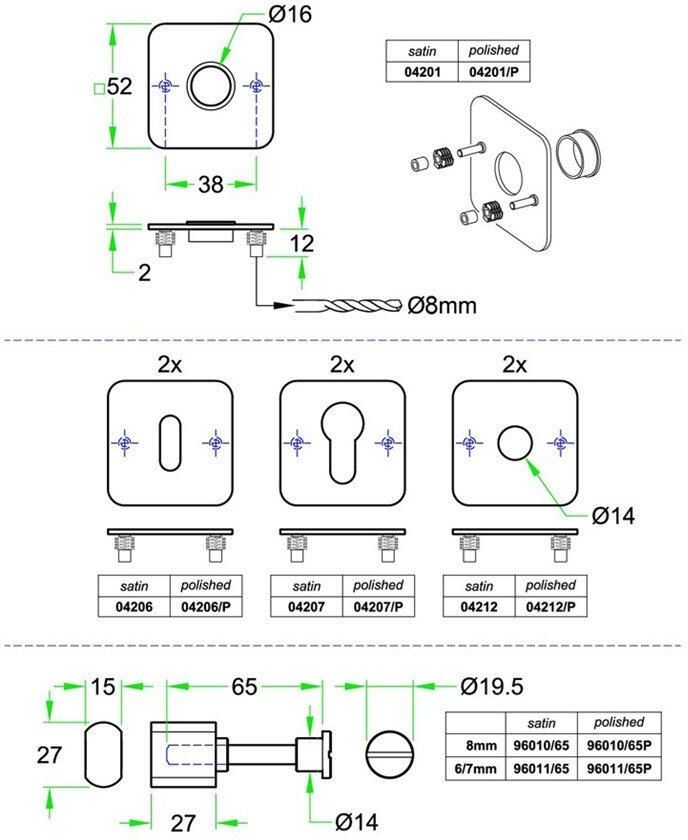 Artitec Wallebroek Krukrozet paar 4knt SF2 rvs glans