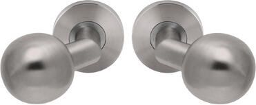 Artitec Wallebroek PF Paar gekropte bolknop vast op rozet rvs mat