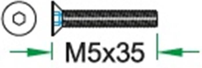 Artitec Wallebroek Schroef M5x35mm Office slot tbv dd 10-12mm