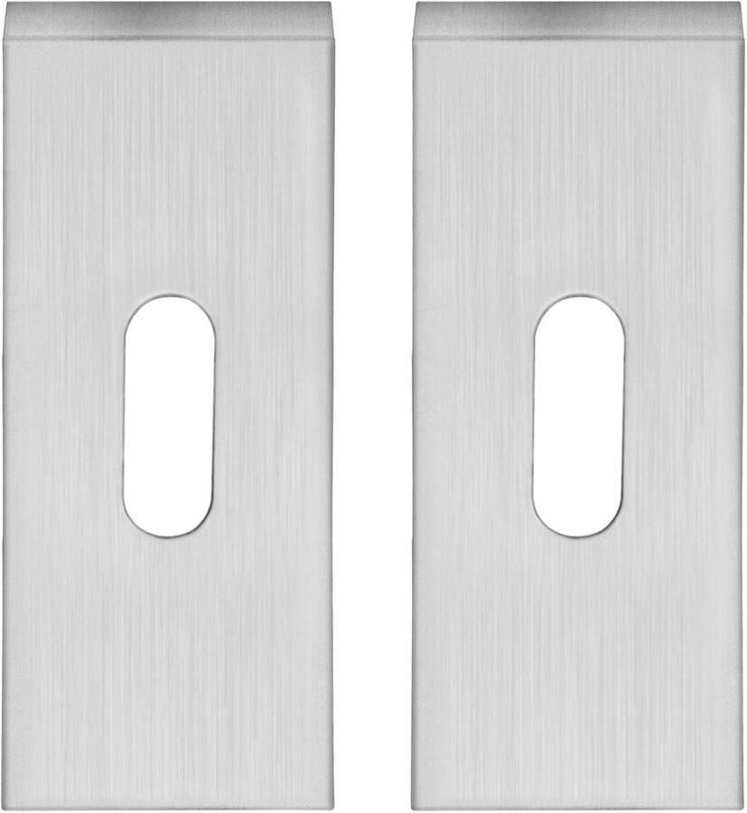 Artitec Wallebroek Sleutelrozet paar rvs mat rechthoekig rozet