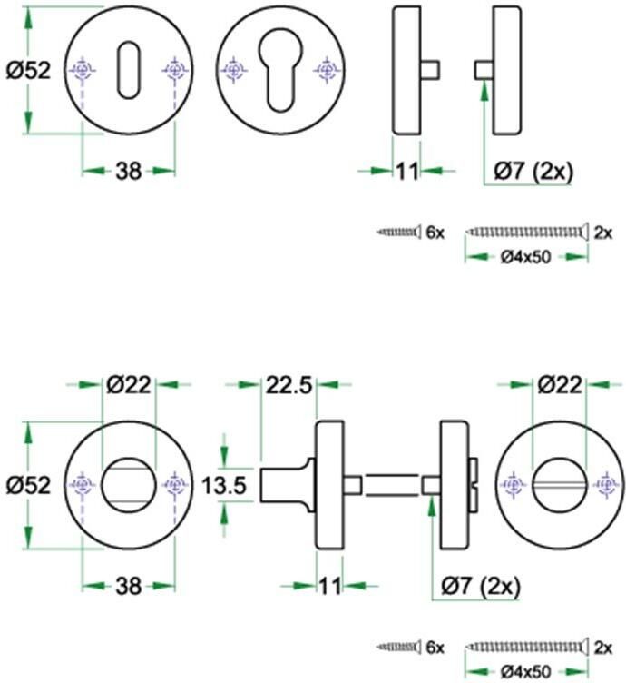 Artitec Wallebroek WC garnituur WCX rvs mat WC 6-7mm - Foto 4