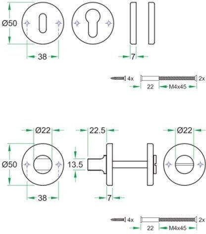 Artitec Wallebroek Toiletsluiting InterAcc incl. 6 7mm stift RVS mat