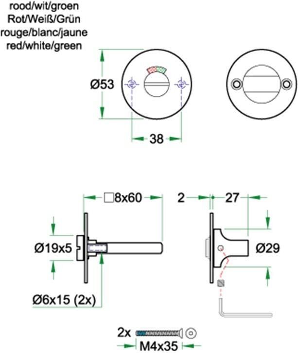 Artitec Wallebroek WC garnituur SF rvs mat WC 8mm