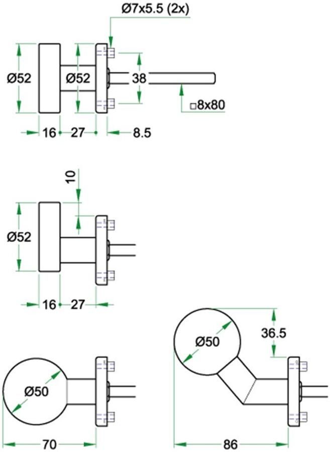 Artitec Wallebroek Wisselknop vlak excentrisch PL rvs mat - Foto 2