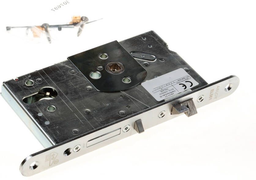 ABLOY EL561 Veiligheidsdeurslot | dubbelzijdig krukgestuurd | zelfvergrendelend | SKG** | DM100mm | PC72mm | voorplaat RVS 24x235mm afgerond | DR