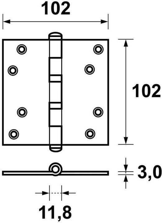 Axa Kogelscharnier rvs 102x102mm