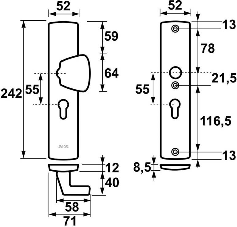 Axa vh s-knop garn.f1 pc72