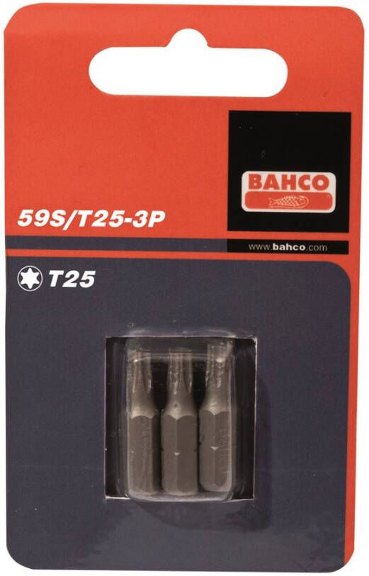 Bahco x3 bits t25 25mm 1-4inch dr standard. | 59S T25-3P