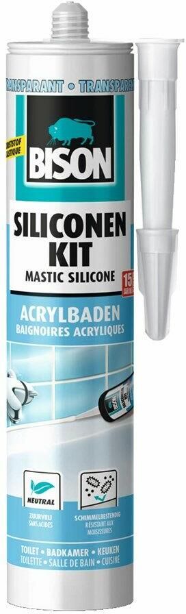 Bison Siliconenkit Acrylbaden Transparant Crt 300Ml*12 Nlfr 1491371