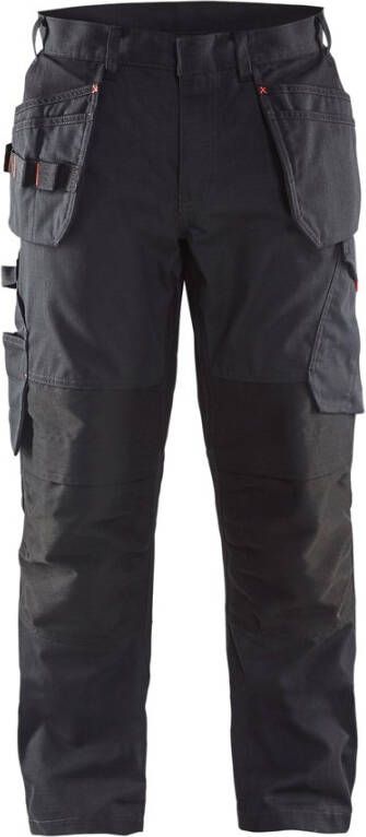 Blåkläder Service werkbroek met stretch en spijkerzakken 14961330 | Zwart Rood | 7330509548912