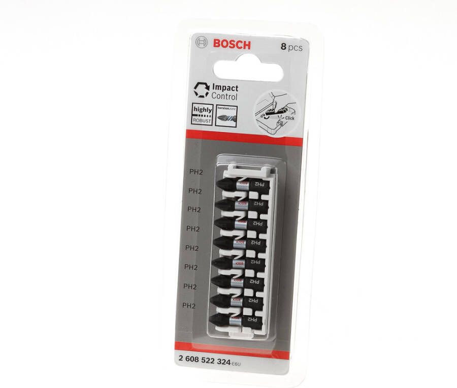 Bosch Accessoires Schroefbit Impact Control PH2 25 mm 8x 2608522324